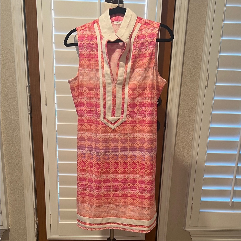 Cabana Life Pink and White Sleeveless Dress L NWT
